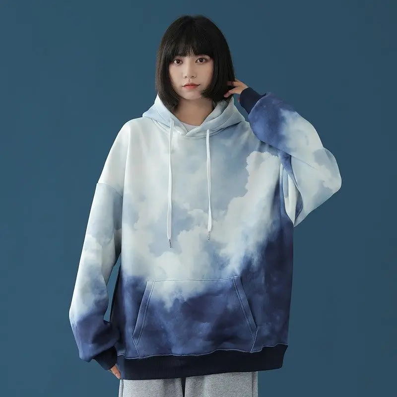 

2020 Oversize Hooded Sweater Women's New Korean Plush Long Sleeve Slouchy Sweatshirt Hoodies Gothic harajuku coat streetwear