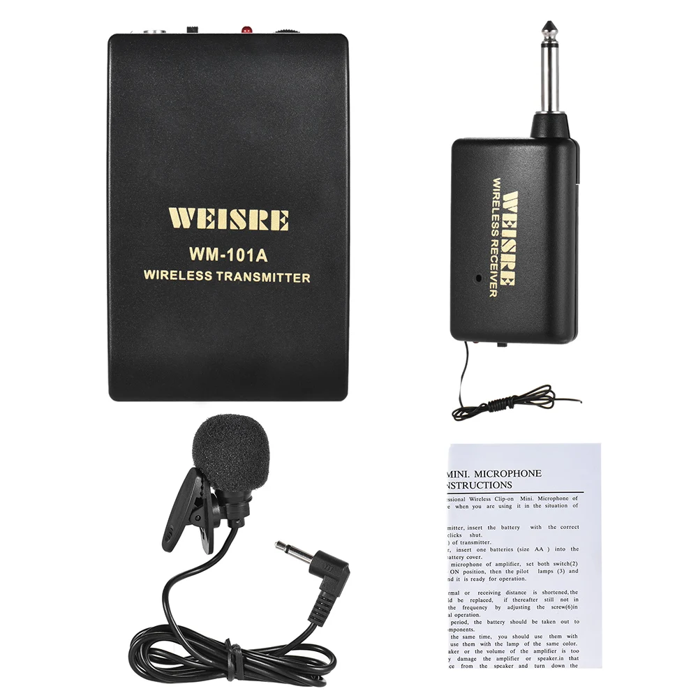 

Петличный нагрудный воротник с зажимом FM Беспроводная микрофонная система голосовой усилитель с Bodypack передатчик мини-приемник микрофона