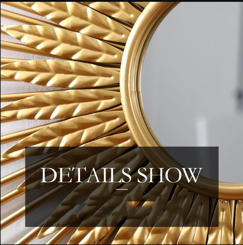 

Modern Wrought Iron Restaurant Wall Hanging Decorative Mirror Crafts KTV Home Sofa Background Wall Metal Murals Ormaents Decor