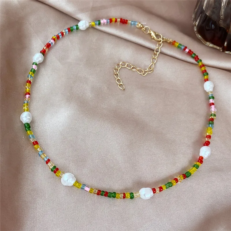 Цепочка с подвеской жемчугом и бусинами |