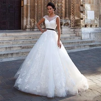 white lace applique wedding dresses with black sashes backless bridal gowns vestidos de noiva %d1%81%d0%b2%d0%b0%d0%b4%d0%b5%d0%b1%d0%bd%d0%be%d0%b5 %d0%bf%d0%bb%d0%b0%d1%82%d1%8c%d0%b5 suknia %c5%9blubna2022