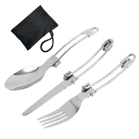 tableware set stainless steel spoon fork kit outdoor camping picnicking hiking tableware kit