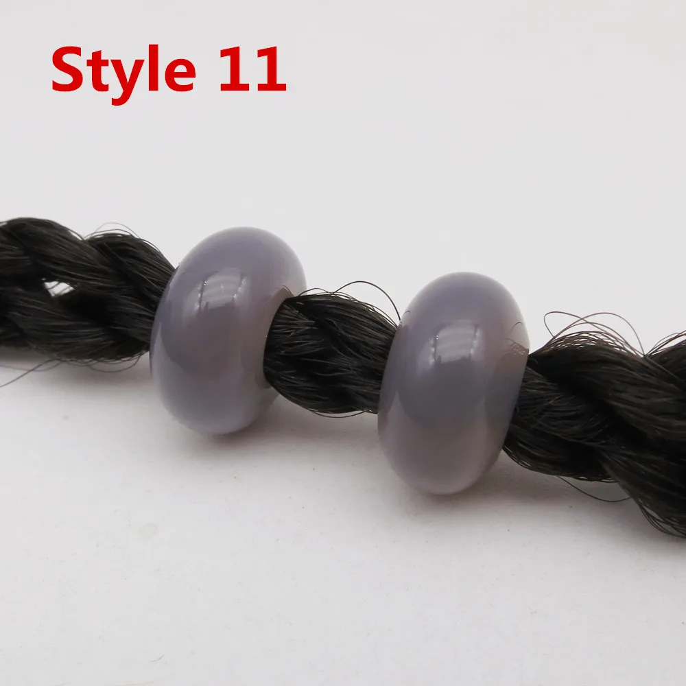 2pcs Style 11 2 шт./упак. из натурального камня разных 11 видов стилей, подвязанные лентой, с объемной волной, дредлоки, для увеличения объема, бусины кольца трубки для ювелирных изделий, дредлоки, для увеличения объема, аксессуары - Цвет: 2pcs Style 11