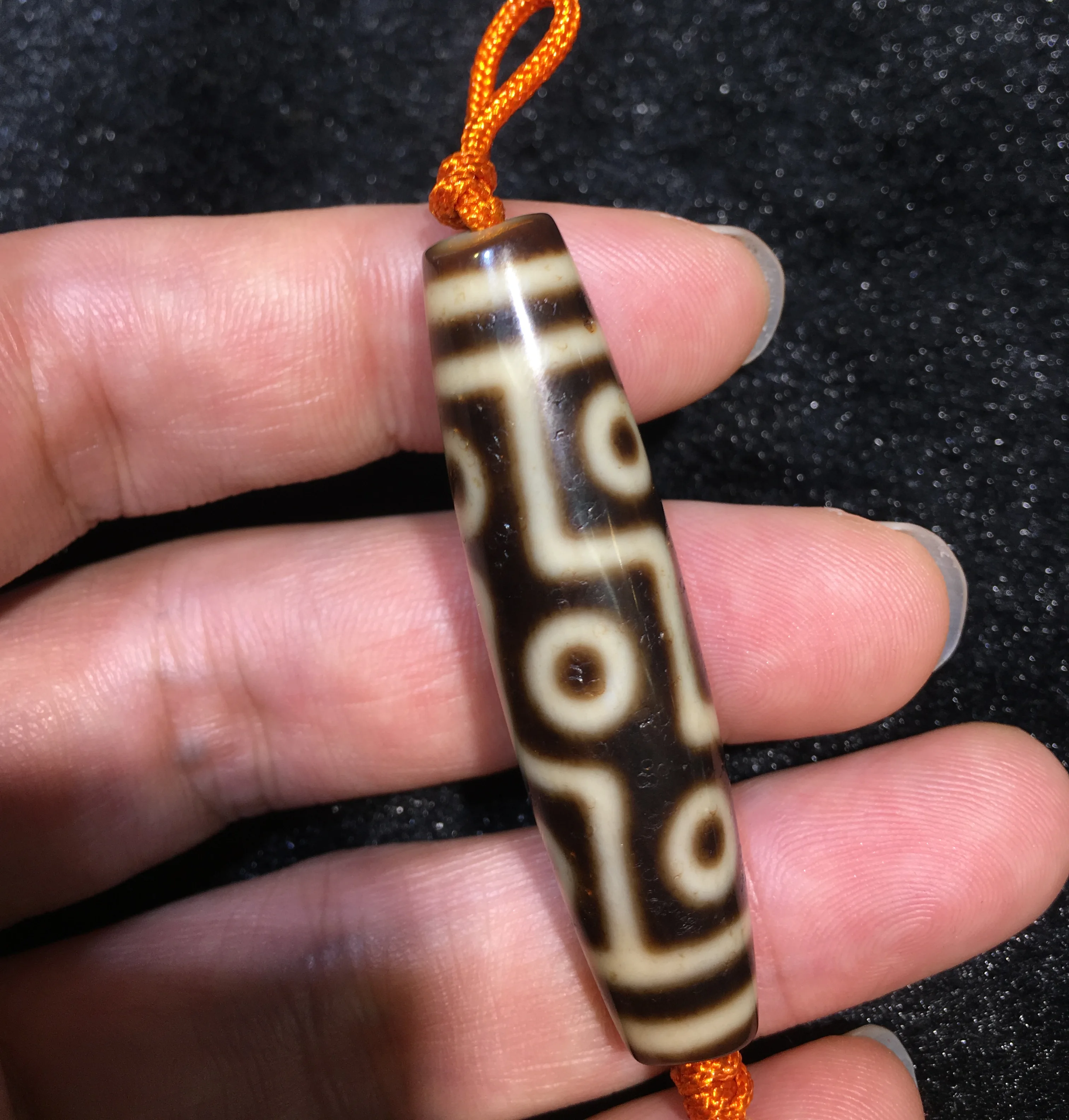 

LKbrother Talisman Treasure Energy Tibetan old Agate Ivory Color 9 Eye King dZi Bead Totem Amulet Pendant 3A