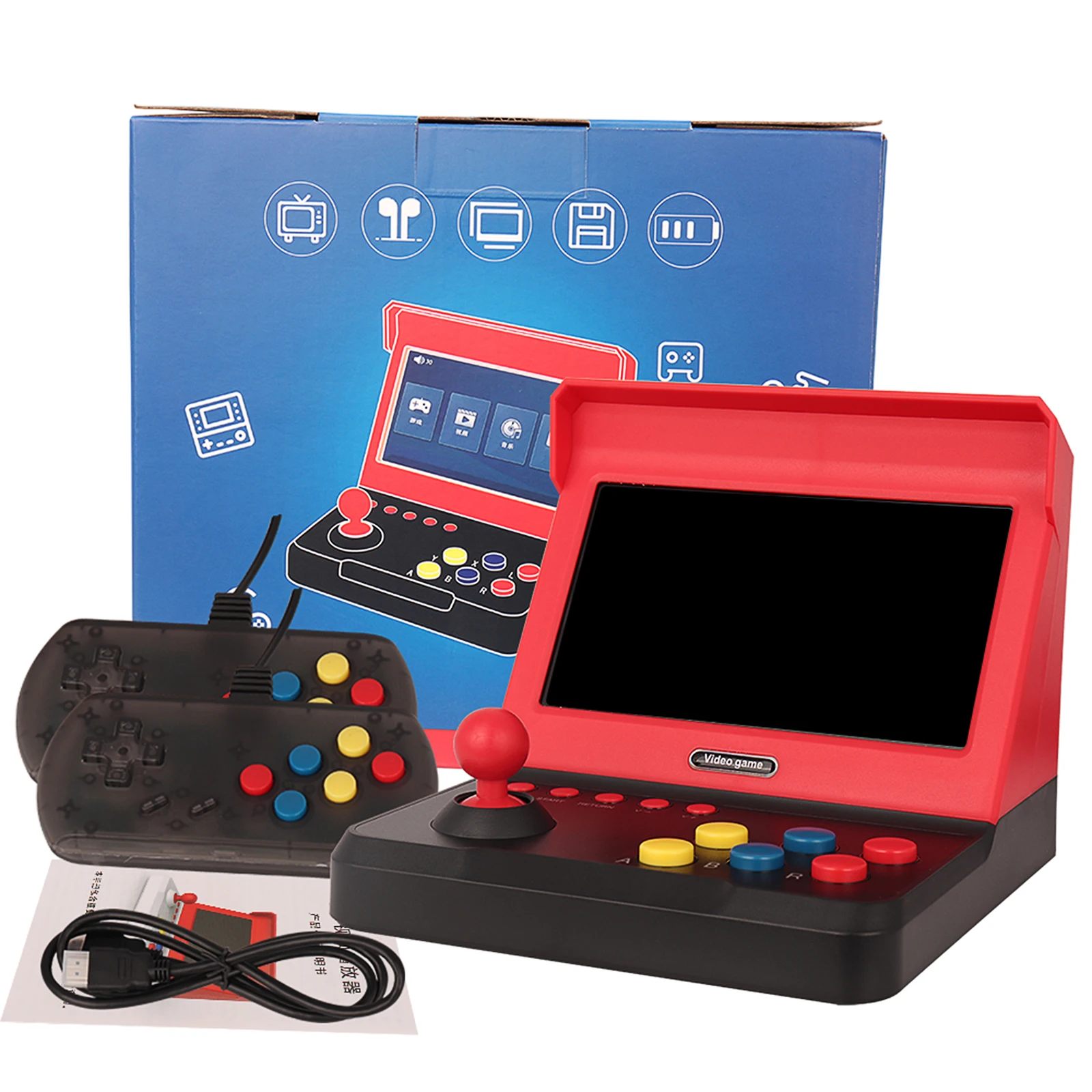 Мини игровая консоль Q70 16 ГБ 7 дюймов двойной джойстик 3000 встроенных игр|Геймпады|