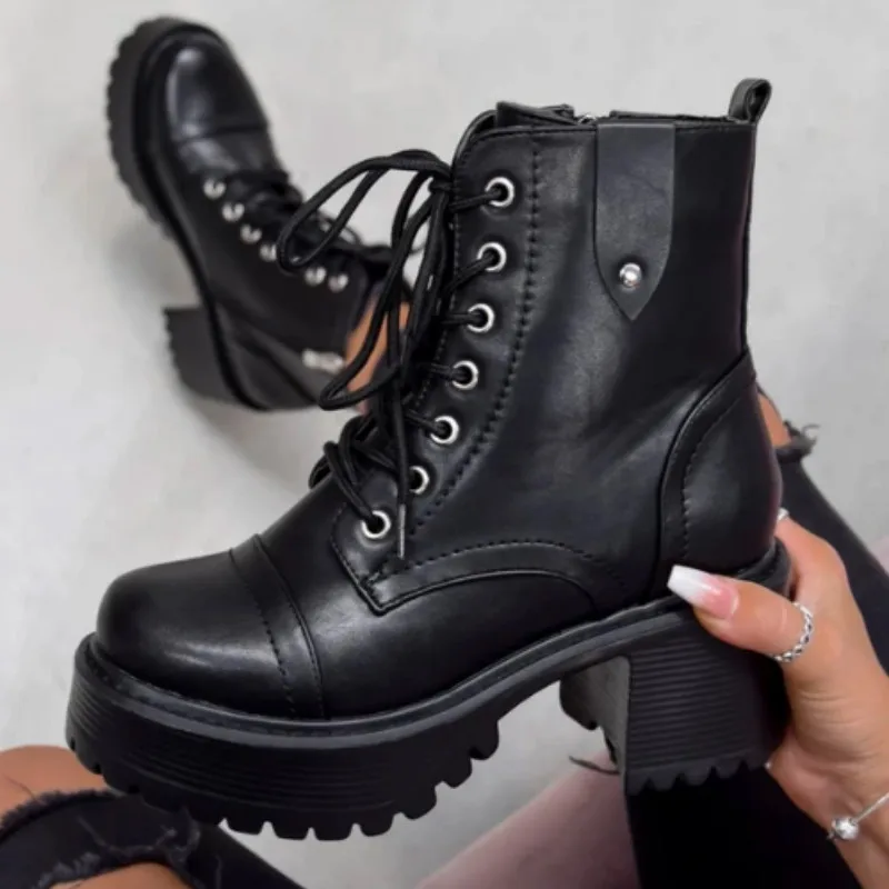 2020 высококачественные модные ботильоны на платформе и высоком квадратном