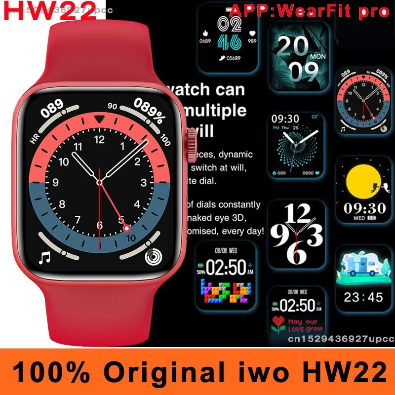 

Оригинальные мужские Смарт-часы iwo HW22, 44 мм, Bluetooth, звонки, IP67, водонепроницаемый музыкальный калькулятор, пульсометр, серия 6, Смарт-часы