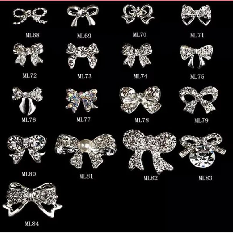 3D дизайн ногтей Стразы Подвески для DIY Украшение галстук бабочка подвеска в форме