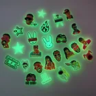 1 шт. флуоресцентные подвески из ПВХ Croc, дизайнерские аксессуары, украшения в виде кролика, подходят для Croc, пряжка для обуви, подарок на вечеринку