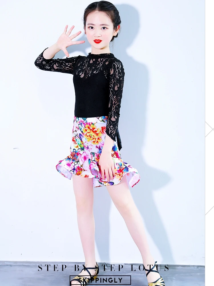 Юбка и топ для латиноамериканских танцев с принтом девушек | Тематическая одежда