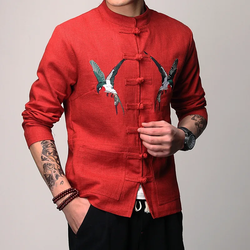 Мужская традиционная китайская одежда хлопковый льняной костюм танга мужская