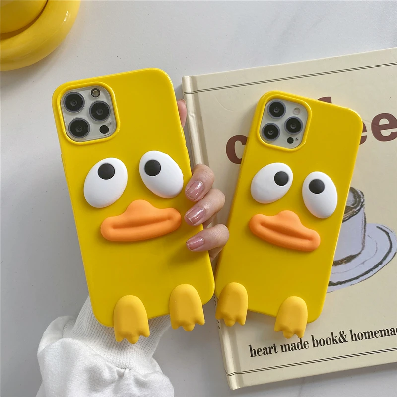 

Korean Super Cute 3D Toot Mouth Duck Silicone Phone Case for Iphone 12 11 Pro Max Xr Xs 7 8 Plus X Se 2020 Soft Funny Back Cover