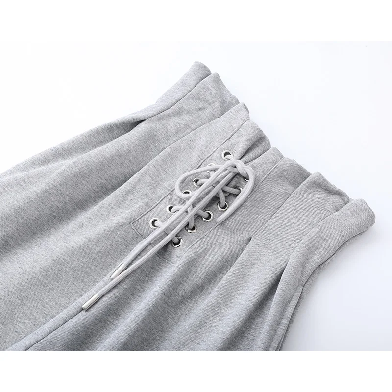 Женский спортивный костюм на молнии модельный большого размера с топом и брюками