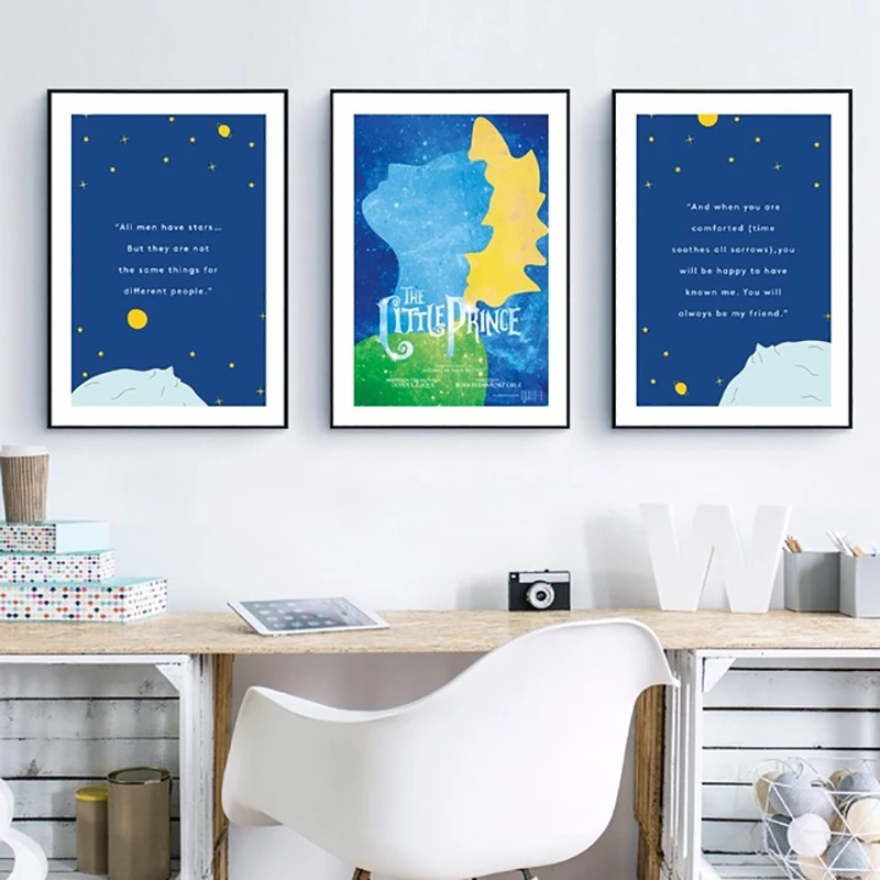 Картина на холсте в скандинавском стиле принты из фильма Маленький принц
