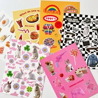 korean ins cartoon vintage cute stickers computer ipad mobile phone stationery diy decorative sticker children kawaii labels