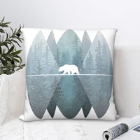 forest mountain bear square pillowcase cushion cover cute home decorative pillow case bed simple 4545cm