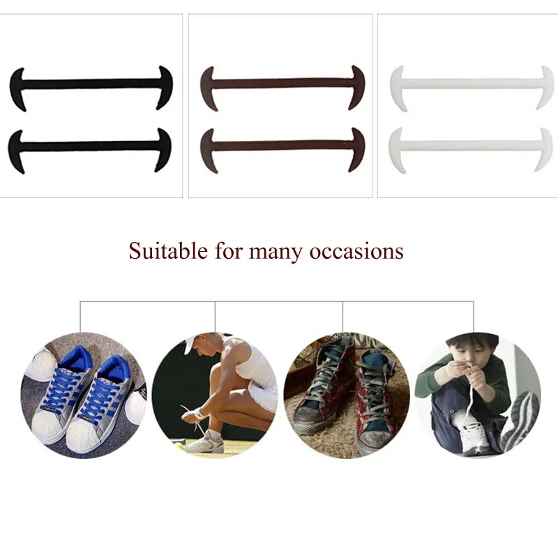 12 шт./лот 3 размера Мужская и женская кожаная обувь Эластичные силиконовые шнурки