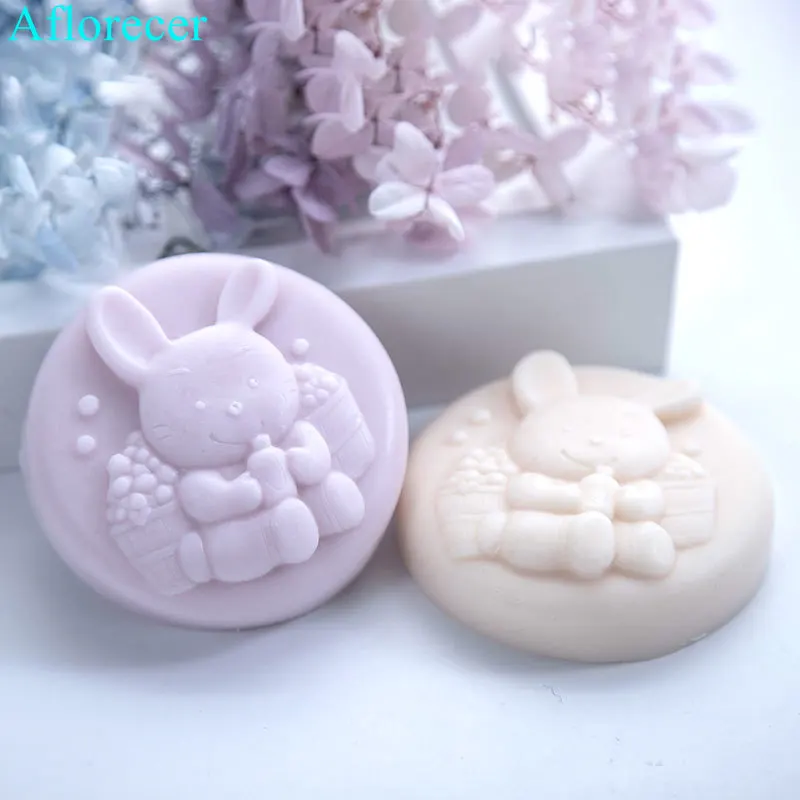 

Easter Rabbit Silicone Soap Mold Clay Candle Molds Fondant Cake Decorating Tools 3D Craft Chocolate Candy Moulds