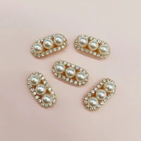 alloy diy pearl rhinestone arch bridge jewelry buttons diy parallel bars hair accessories headwear apparel decoration