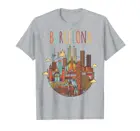 Разноцветные путешествия по Барселоне, Испания, семейная футболка, европейская футболка