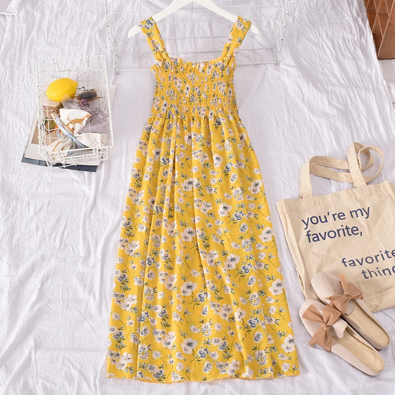 

Женская шифоновая юбка на бретелях-спагетти, с цветочным принтом