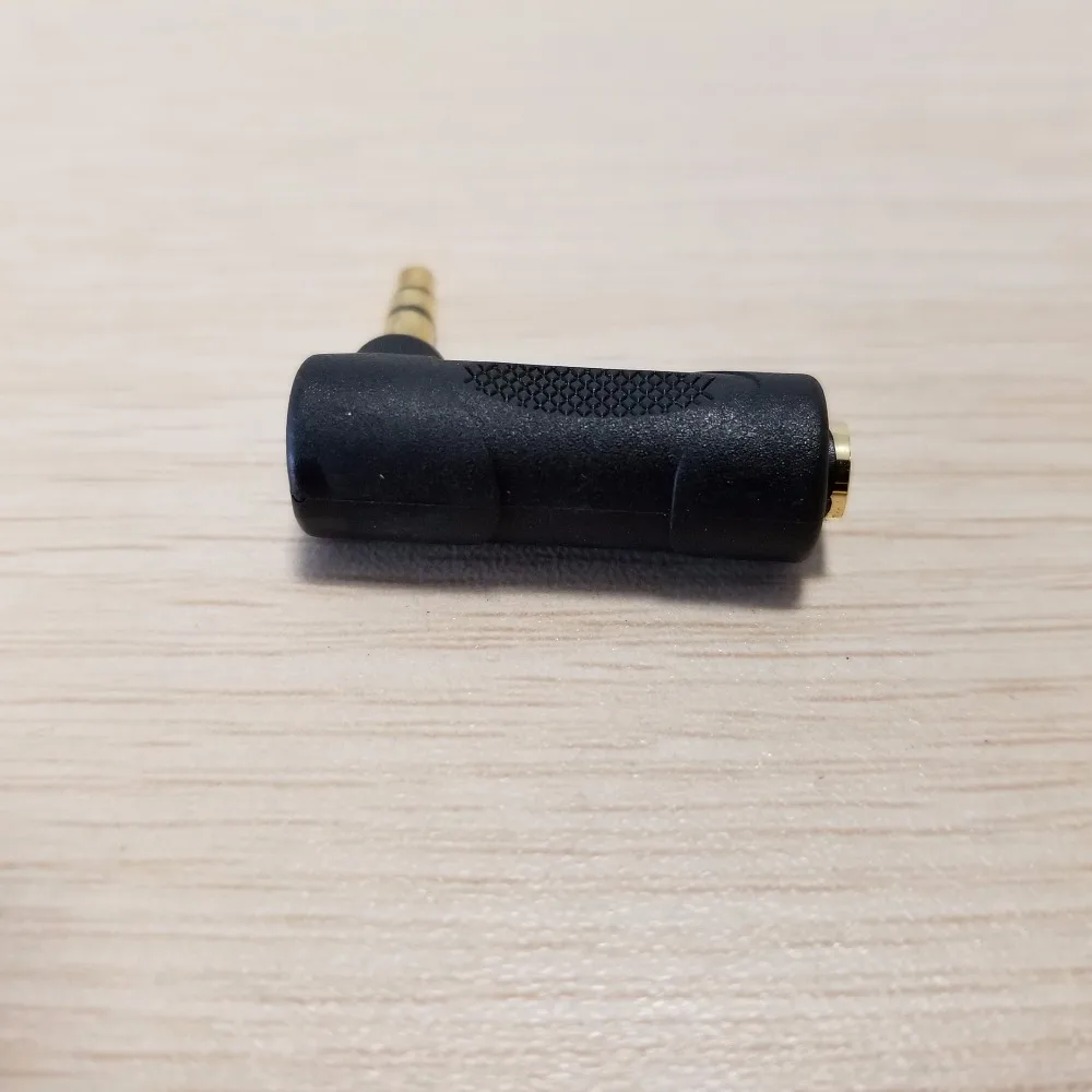 

10pcs/lot 90 Degree Elbow 3.5mm 3 Pole Male to Female DC Adapter Connector Gold-Plated for Iphone Black