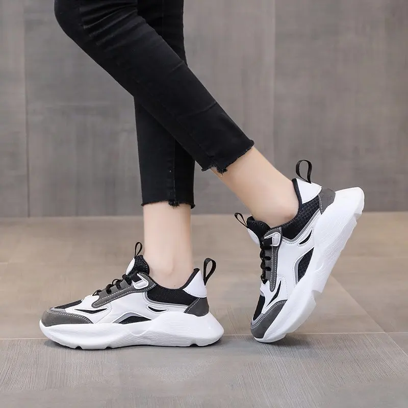 

Hot Casual Platform Sneakers Women's Vulcanized Shoe Mesh Breathable Females Sports Dad Shoes White Sneakers Shoes Woman Spring