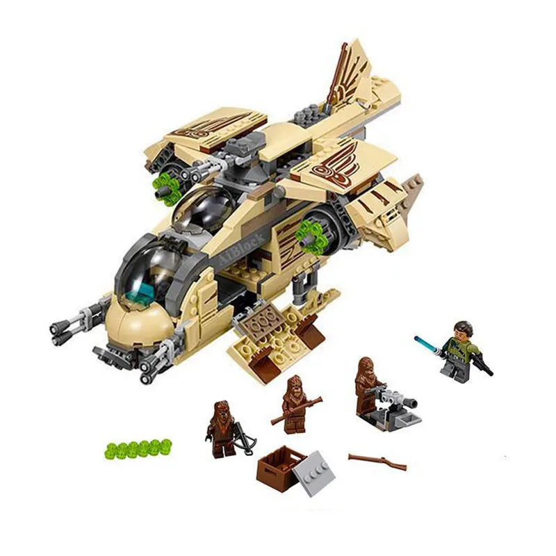 

In stock 569 Pcs Bricks Wookiee Gunship Model Building Blocks Compatible Lepinblock Wars 75084 Star Boy Gift Toys For Children