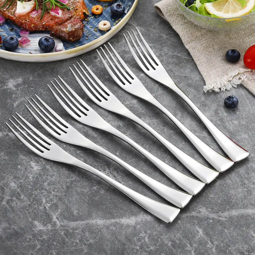 6Pcs Stainless Steel Dinner Fork Set 4 Colors Black Rose Gold Dessert Tableware Dinnerware Mirror Polished Dishwasher safe | Дом и сад