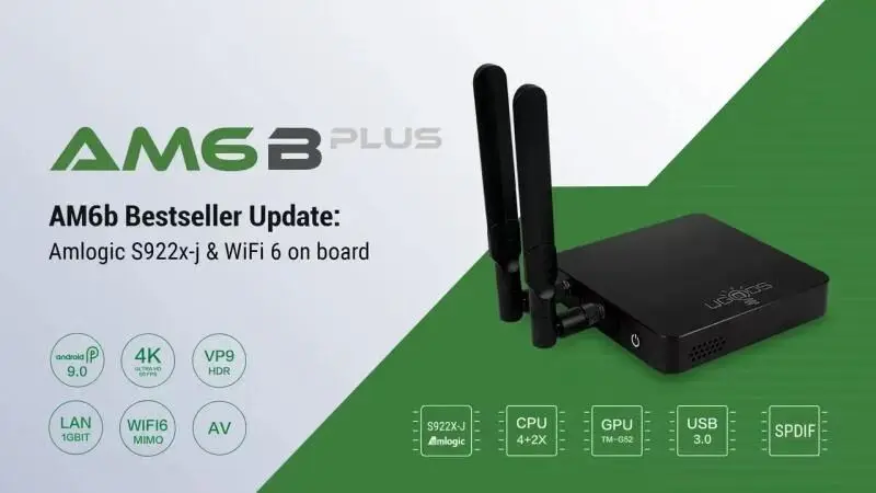2021 UGOOS AM6B PLUS Amlogic S922X J Смарт Android 9 0 ТВ коробка DDR4 4 Гб оперативной памяти 32