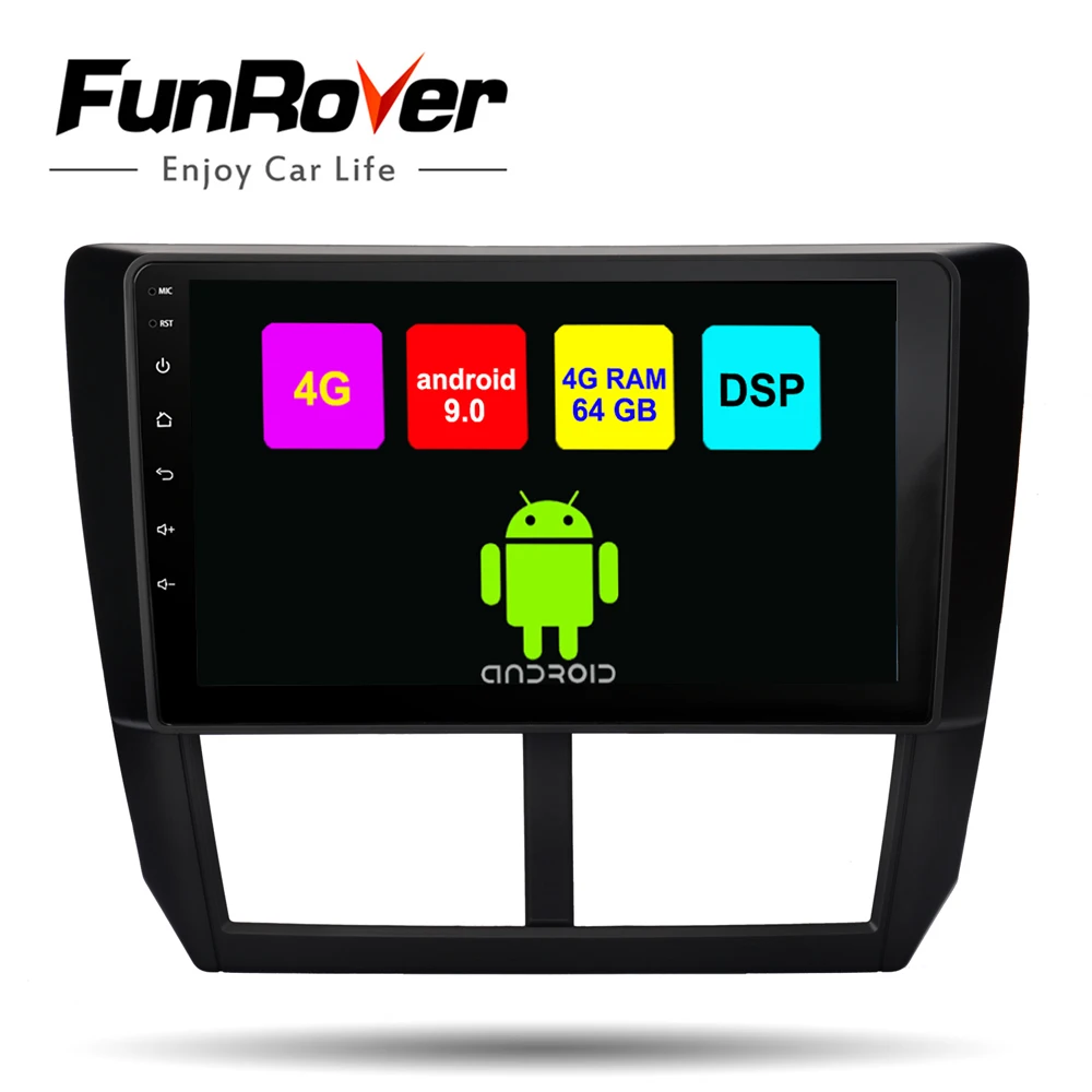 Автомобильный dvd плеер Funrover мультимедийный с восьмиядерным процессором android 9 0 2