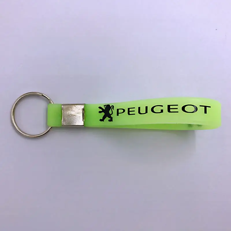 Светящийся силиконовый автомобильный стикер брелок для Peugeot 206 207 307 3008 2008 308 408 508 301