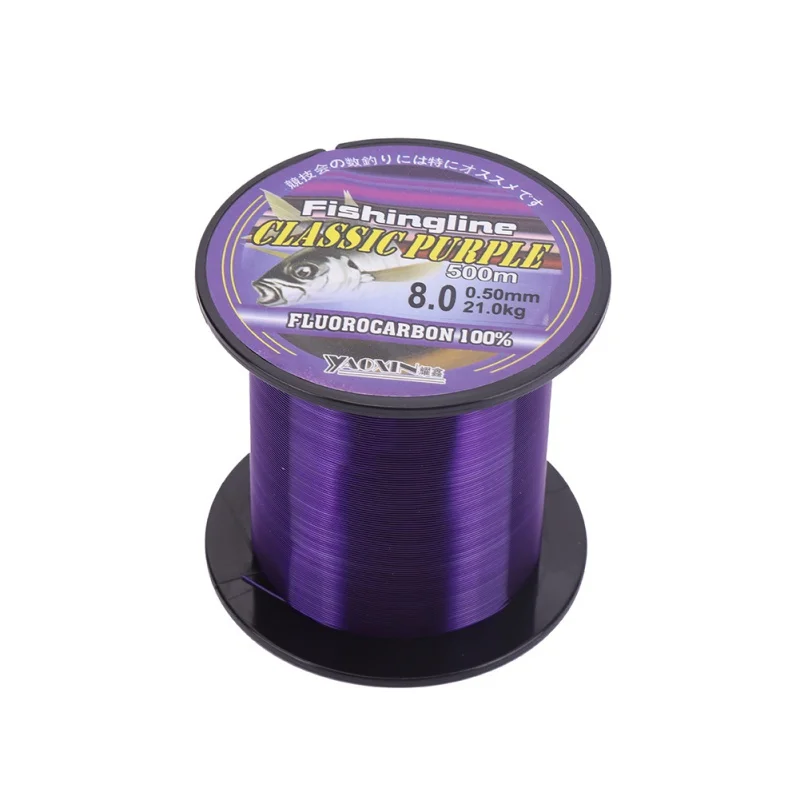 

500M Transparent Nylon Fishing Line Purple Super Strong Fluorocarbon Monofilament Fishing Line Tackle Accessories