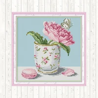 counted cross stitch kits flowers dmc diy printed on canvas 14ct 11ct cross stitch embroidery kit for needlework sets home decor