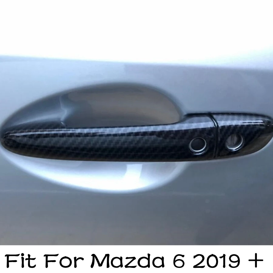 

Lapetus Outside Door Handle Decoration Cap Cover Trim Carbon Fiber Look Fit For Mazda 6 2019 2020 2021 ABS External Spare Parts