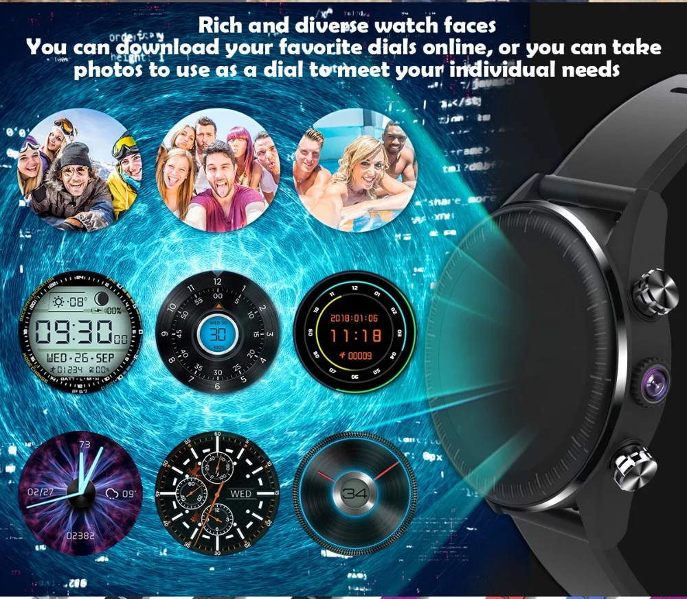 696 KC05 Новые 4G Смарт-часы для мужчин Android 7.1.1 5MP HD камера gps Smartwatch 610Mah заменить мужчин t ремешок водонепроницаемые часы 1GB+ 16GB