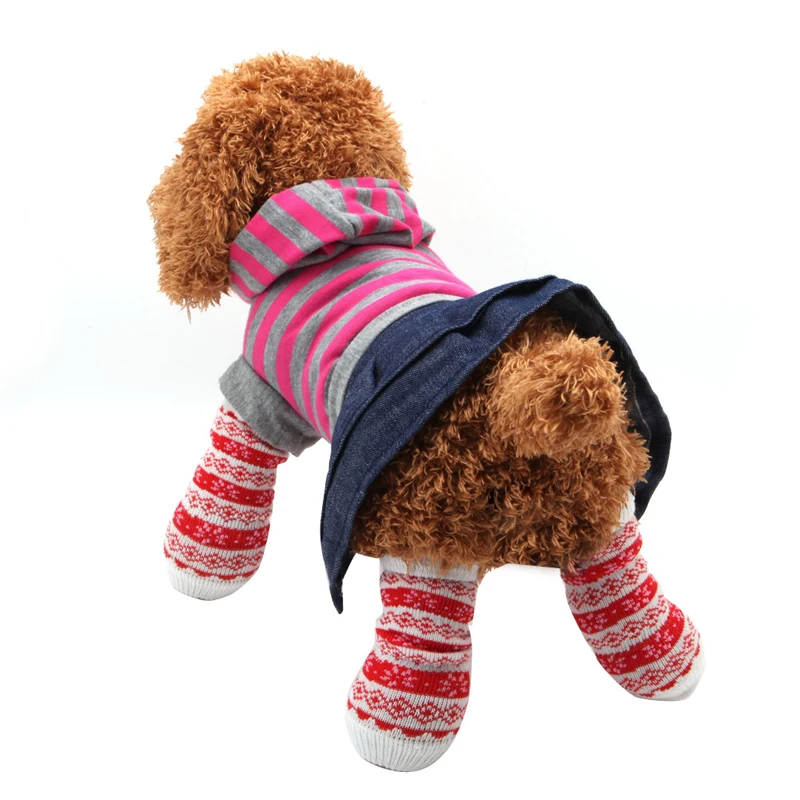 

4Pcs Pet Dog Puppy Cat Winter Snow Leg Warmer Sleeves Protectors Pet Supplies K3NA