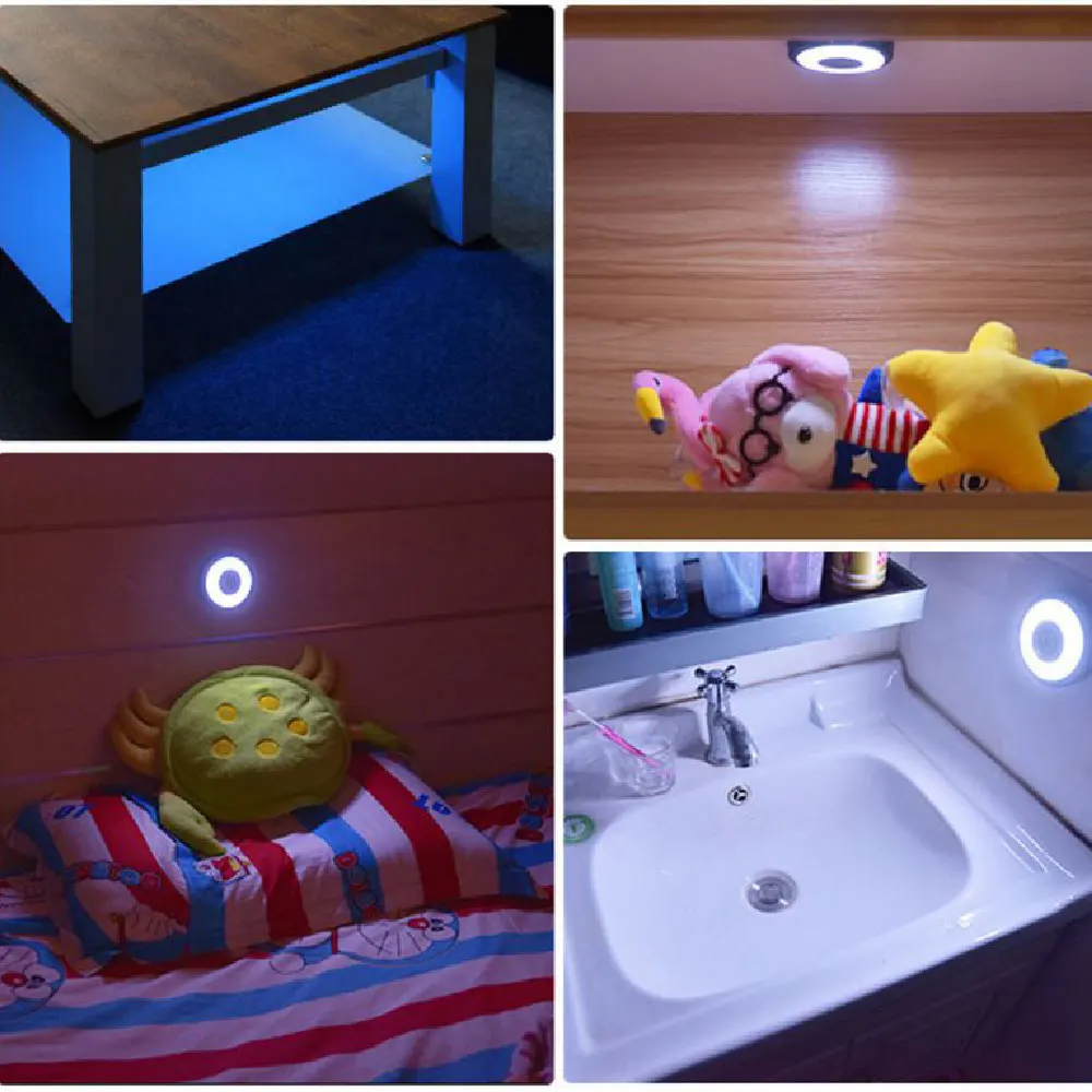 

USB Cabinet Night light LED Light Portable Round Rechargeable Wireless Interior Reading Lamp Universal Touch Type Reading light