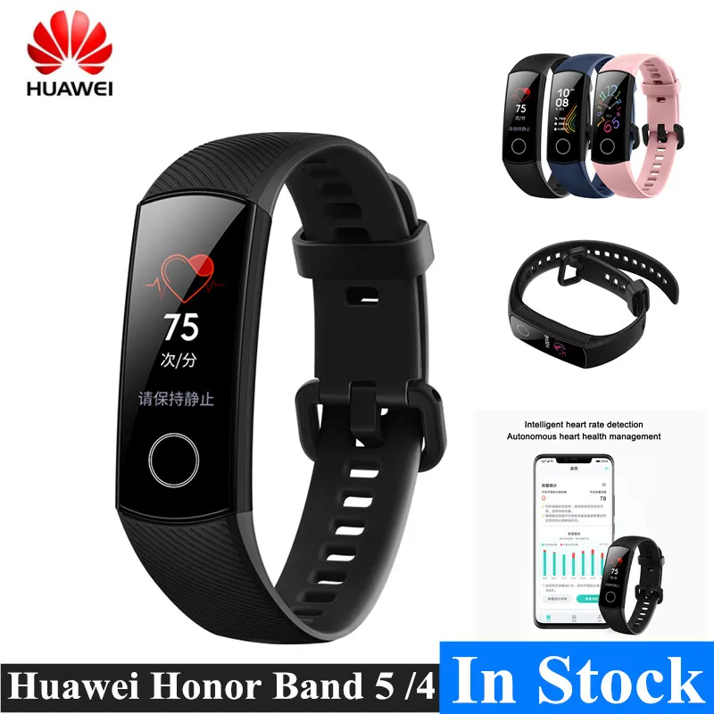 Newst huawei Honor Band 5 4 умный Браслет трекер сердечного ритма монитор сна водонепроницаемый цветной сенсорный экран браслет