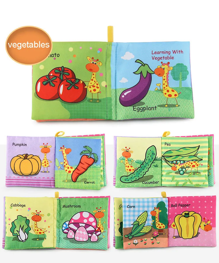 

8 Pages Baby Rattles Mobiles Toy Soft Animal Cloth Book Newborn Stroller Hanging Toy Bebe Early Learning Educate Baby Toys