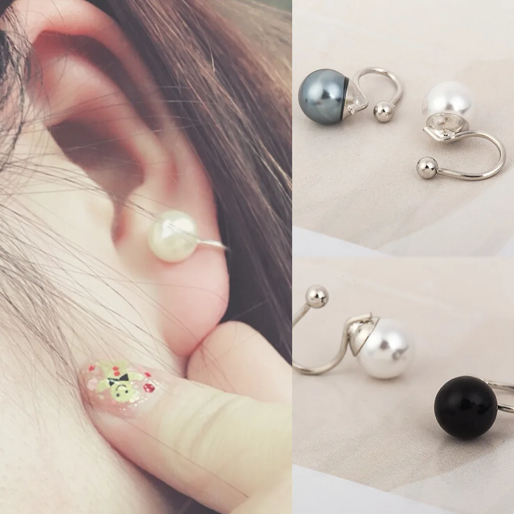 

Pearl Earrings 2021 Trendy Elegant Earring for Women Temperament U-shaped Earless Jewelry Hole Ear Clip Personality Simple