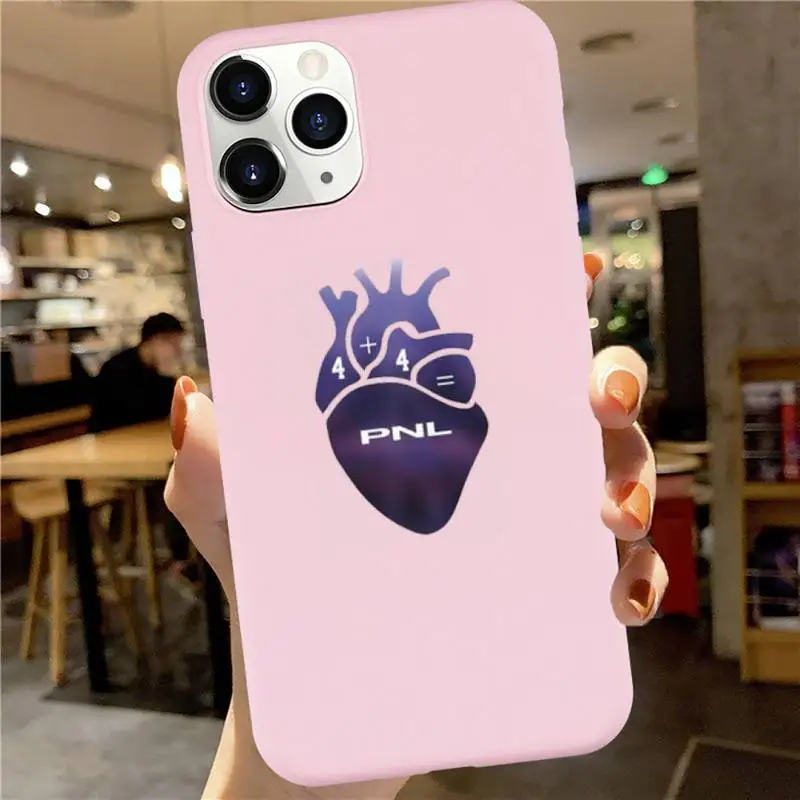 

PNL QLF Rapper Phone Case Pink Candy Color for iPhone 6 7 8 11 12 s mini pro X XS XR MAX Plus