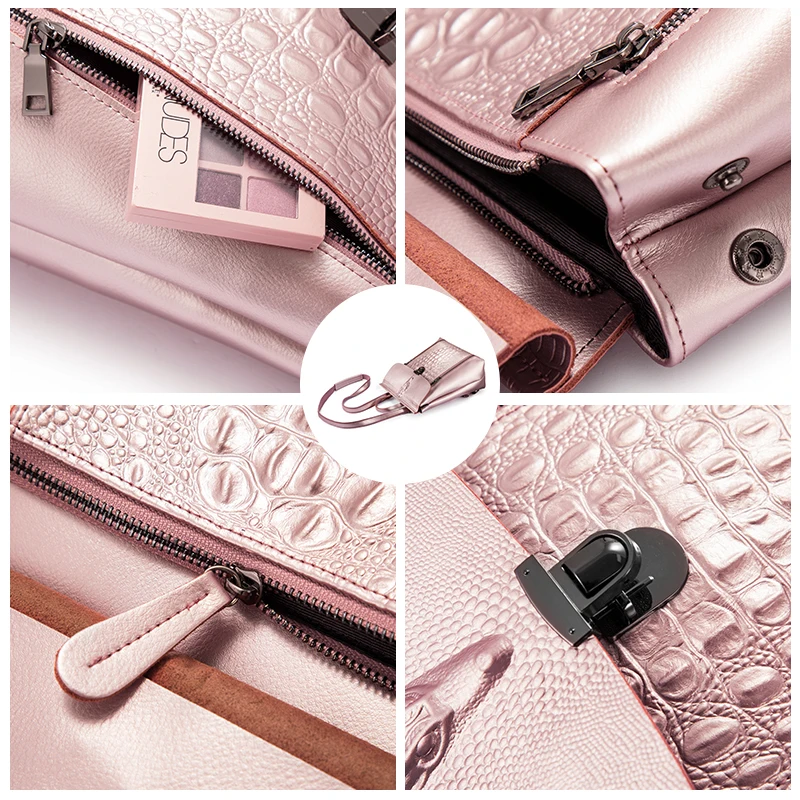 REALER women backpack leather school bags for girl teenagers 2020 crocodile prints waterproof travel bag High quality |