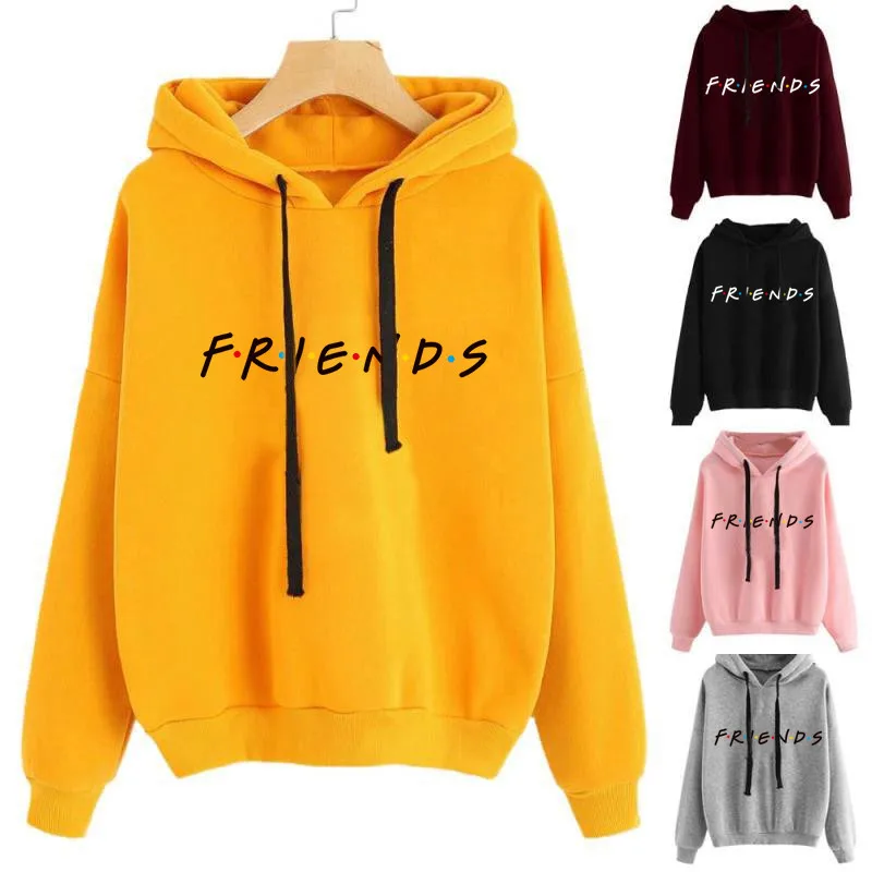 

Streetwear Hoodies FRIENDS Letter Printing Women Sweatshirt Autumn Long Sleeve Vintage Sweatshirts Female Hooded Pullovers