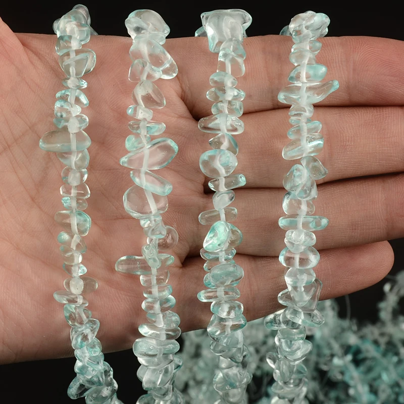 Прозрачный Небесно Голубой Естественный неправильной формы драгоценный камень