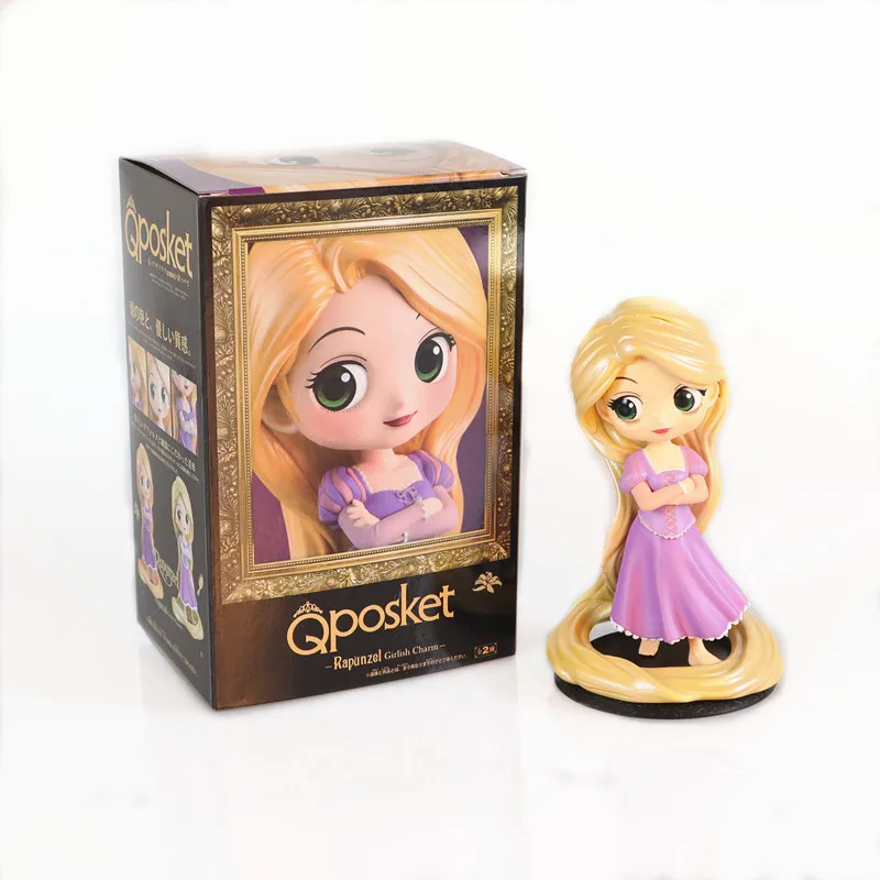 Rapunzel Фигурки принцесс Дисней Эльза Анна Рапунцель Белль Золушка Алиса Белоснежка Ариэль Фигурки ПВХ Коллекция моделей - Цвет: Rapunzel