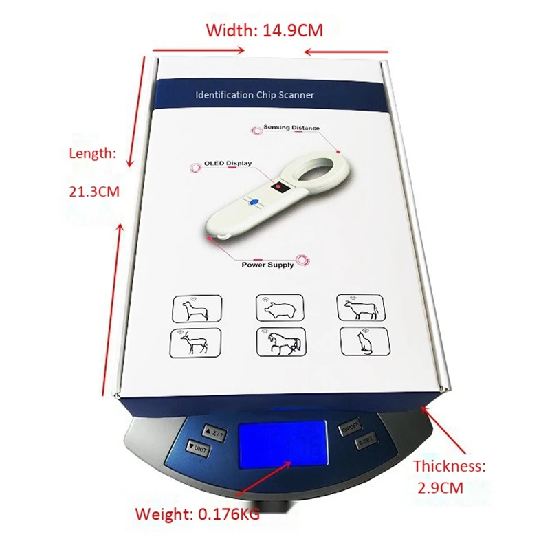 Sensitive Digital Pet Scanner Animal ID Reader Chip Transponder USB Handheld Microchip for Dog Cat Horse | Дом и сад