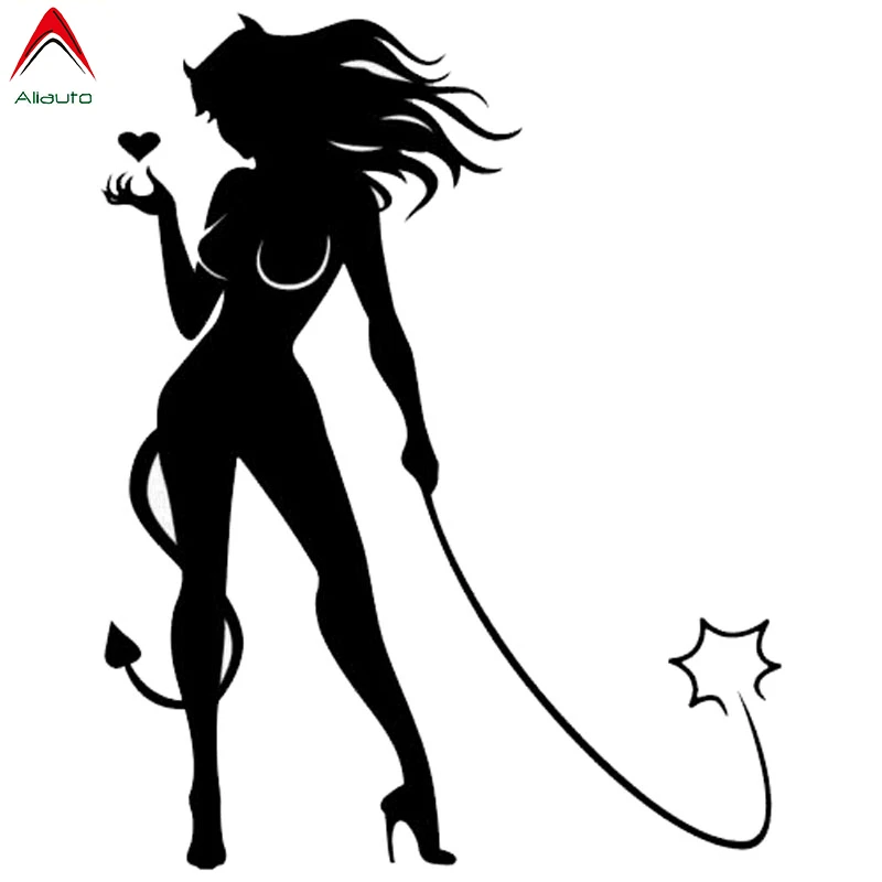 

Aliauto Fashion Car Sticker Sexy Devil Women Auto Decorative Vinyl Decal Waterproof for Chevrolet Ford Focus Suzuki,12cm*10cm