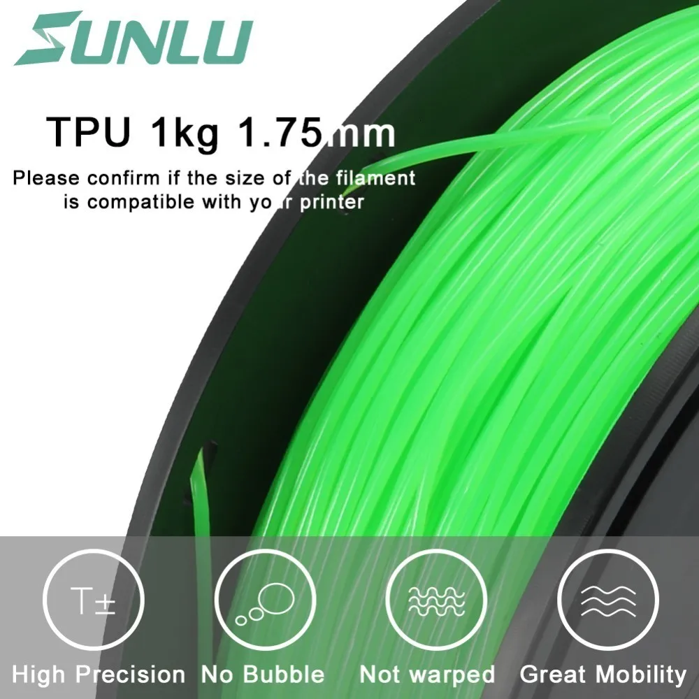 SUNLU 3d принтер нить Новая Китай склад цена 0,5 кг красный ТПУ нить для 3d ручки с OEM и ODM поддержка