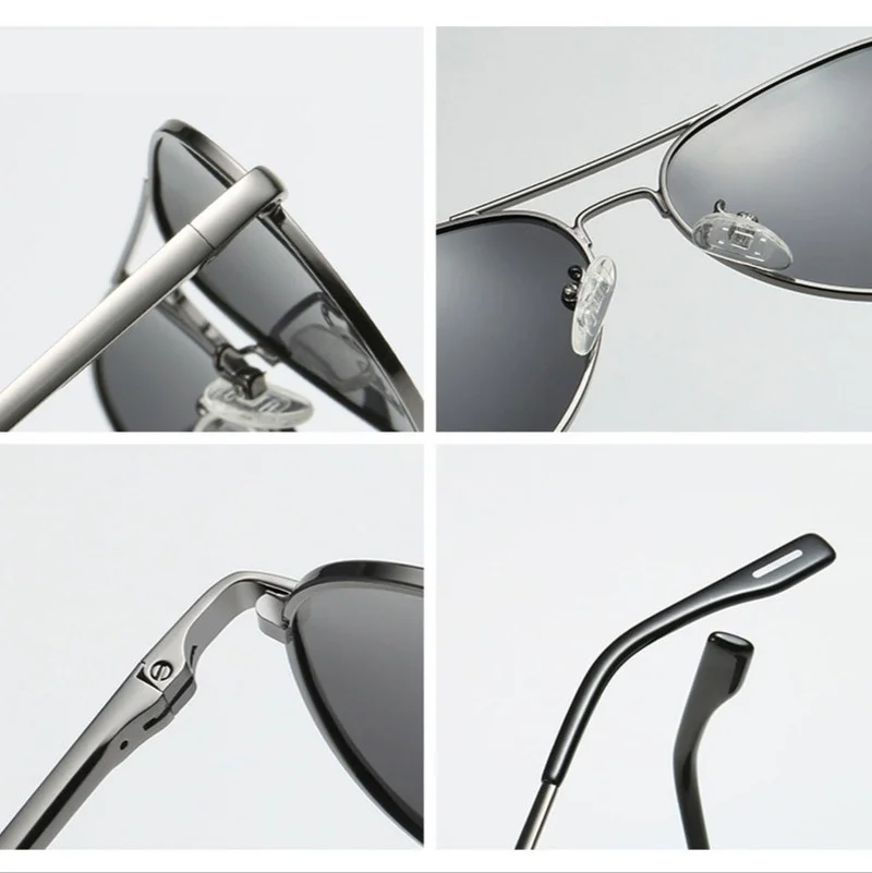 

Classic Pilot Polarized Sunglasses Men Fashion Metal Sun Glasses Women Black Driving Eyeglasses Goggle